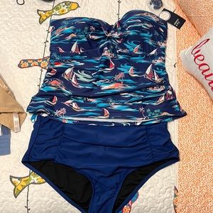 Crown & Ivy Swim Suit 2 Pc XL/1X